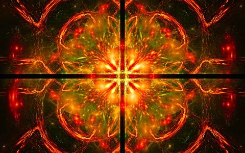 Digital illustration abstract image generated fractal background image portal Stock Illustration