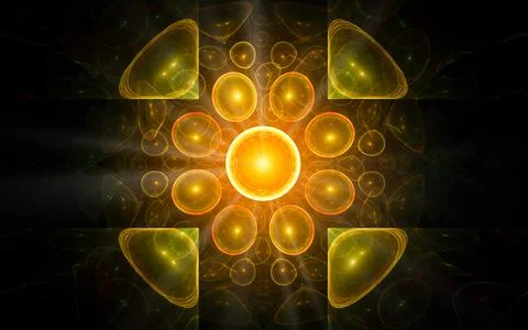 Digital illustration abstract image generated fractal background image portal Stock Illustration