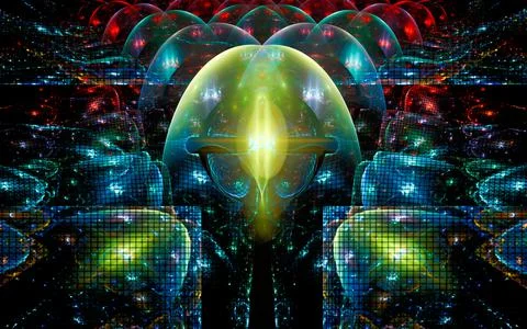 Digital illustration abstract image generated fractal background image wallpa Stock-Illustration