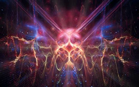 Digital illustration abstract image generated fractal background image portal Stock Illustration