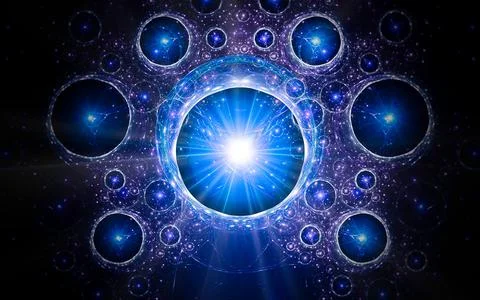 Digital illustration abstract image generated fractal background image portal Stock Illustration