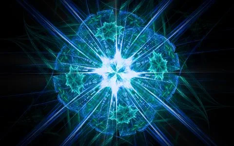 Digital illustration abstract image generated from fractal fantastic flower w Stock Photos