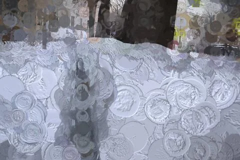 Digital Illustration Abstract Trees Covered in Snow Background 스톡 일러스트