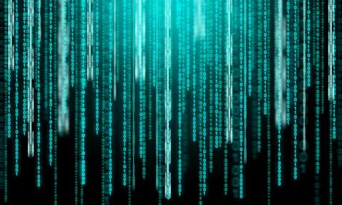 Digital illustration with binary code and new technology data. Stock Illustration