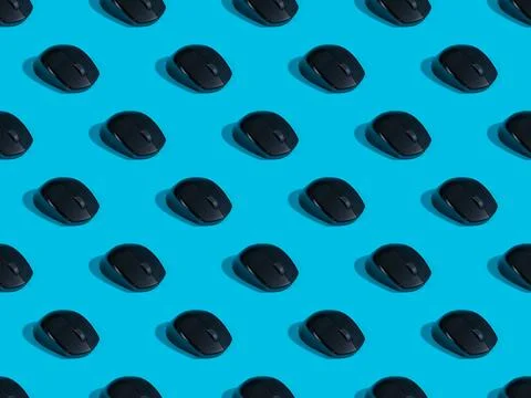 Digital illustration of a black computer mouse pattern background for wallpapers Stock Illustration