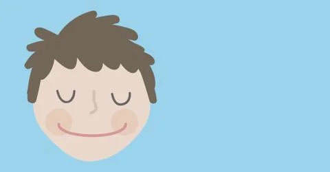 Digital illustration of a boy on blue background Illustrazione stock