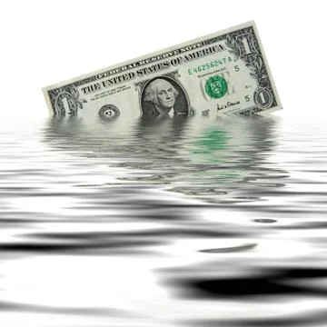 Digital illustration - concept - devaluation of the US Dollar Stock Illustration