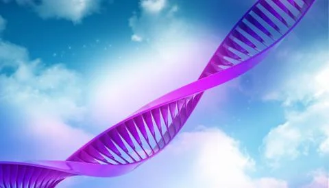 Digital illustration of a dna in abstract background. Stock Illustration