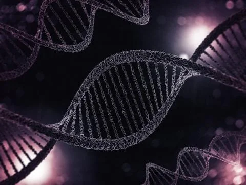 Digital illustration of a DNA model. 3D Stock Illustration