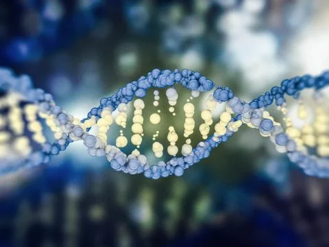 Digital illustration of a DNA model. 3D Stock Illustration