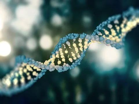 Digital illustration of a DNA model. 3D Stock Illustration