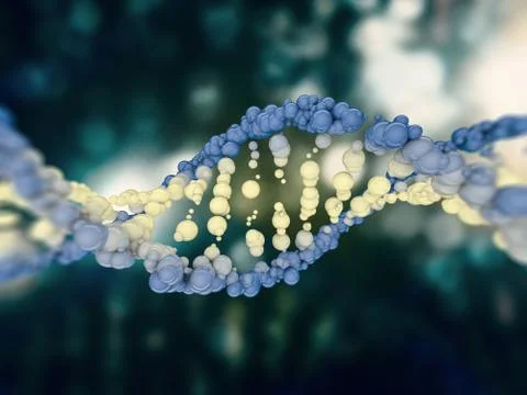 Digital illustration of a DNA model. 3D Stock Illustration