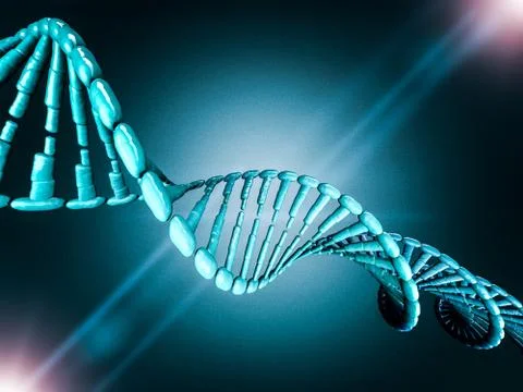 Digital illustration of a DNA model. 3D Stock Illustration