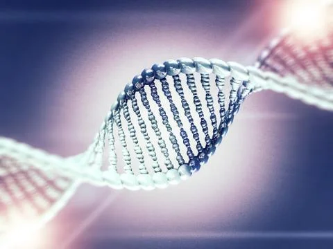 Digital illustration of a DNA model. 3D Stock Illustration
