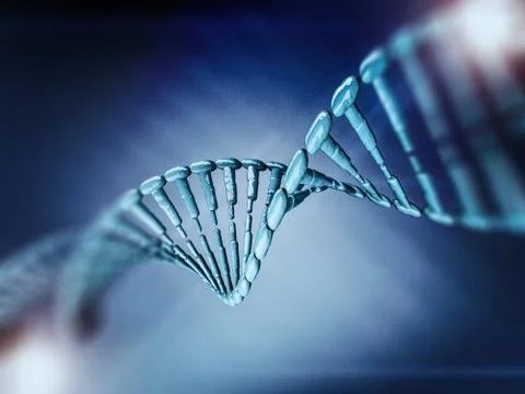 Digital illustration of a DNA model. 3D Illustrazione stock