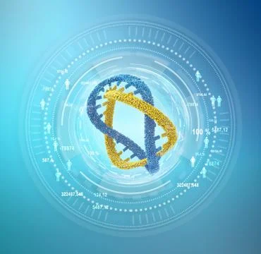 Digital illustration DNA structure in circle background Illustrazione stock