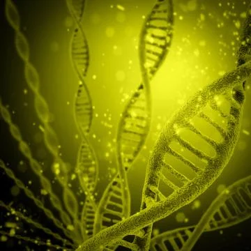 Digital illustration DNA structure in colour background Stock Illustration