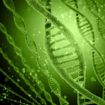 Digital illustration DNA structure in colour background Stock-Illustration
