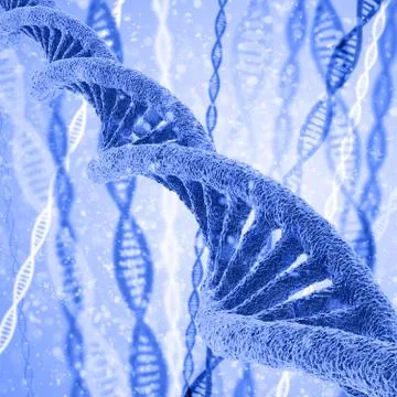 Digital illustration DNA structure in colour background Stock-Illustration