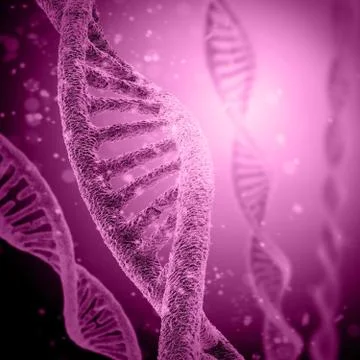 Digital illustration DNA structure in colour background Stock Illustration