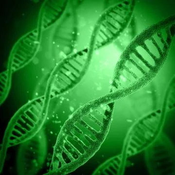 Digital illustration DNA structure in colour background Illustrazione stock