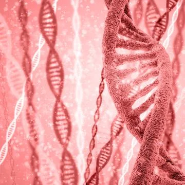Digital illustration DNA structure in colour background Stock Illustration