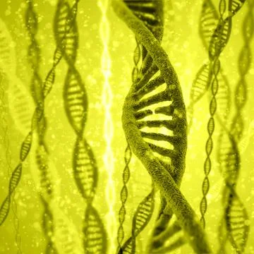 Digital illustration DNA structure in colour background Stock-Illustration