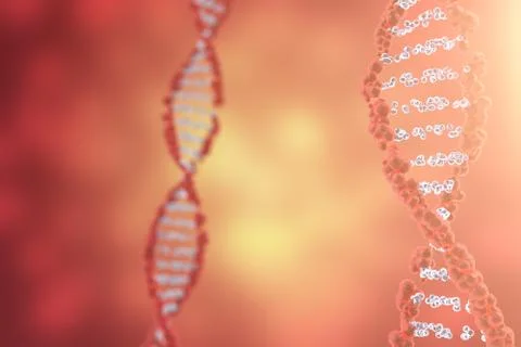 Digital illustration DNA structure in colourful background. Medicine concept 3d 스톡 일러스트