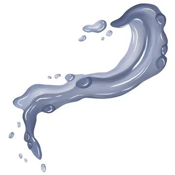 Digital illustration of flowing liquid shape with dynamic curves and reflec.. Stock Illustration