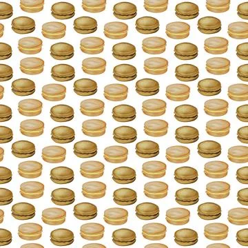 Digital illustration of food seamless pattern: hamburgers, burgers, sandwiches Stock Illustration