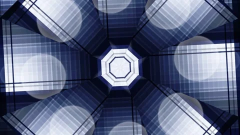 A digital illustration of a futuristic geometric pattern with shades of blue. Stock Footage 328618756