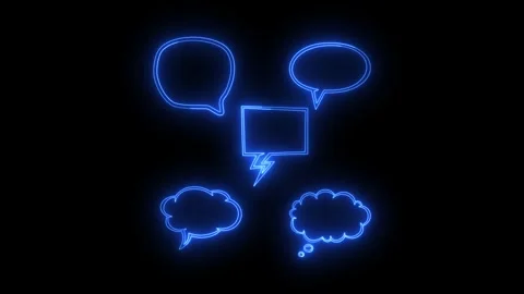 Digital illustration of glowing speech bubbles Stock Footage 345772249