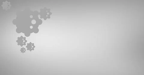 Digital illustration of gray cogs on grey background Stock Illustration