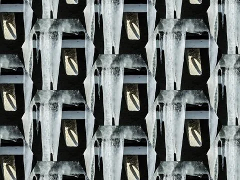 Digital Illustration Icicles Mosaic Background Stock Illustration