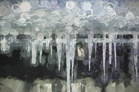 Digital Illustration Icicles Postcard Background Effect Stock Illustration