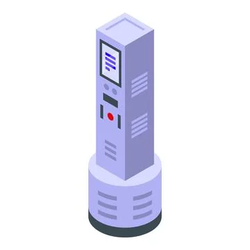 Digital illustration of an isometric server rack for technology and data center イラスト素材