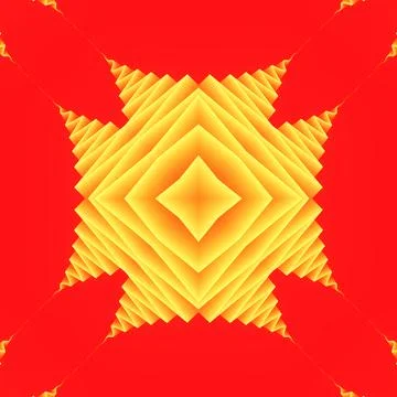 Digital illustration with kaleidoscopic zigzag pattern. Abstract 3d rendering 스톡 일러스트