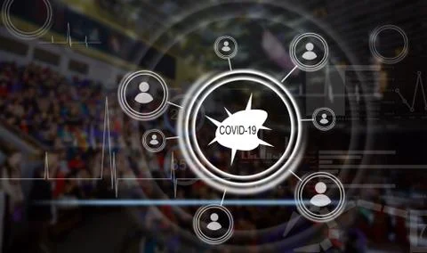 Digital illustration of a map, with data processing, business and distributio Stock Illustration