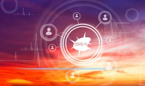 Digital illustration of a map, with data processing, business and distributio Foto stock