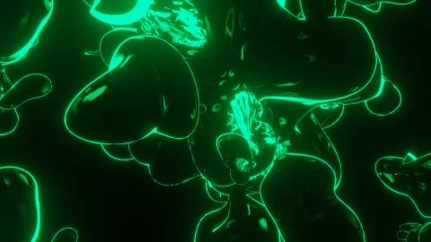 Digital illustration of multiplying bacterial cells against a black backgroun イラスト素材