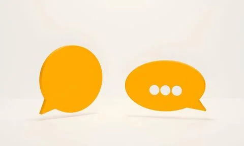 Digital illustration of orange speech bubbles on a solid background Stock Illustration