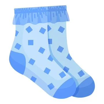 Digital illustration of a pair of blue socks with a square pattern, isolated on Stock Illustration