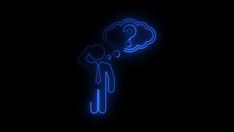 Digital illustration of a person thinking Stock Footage 346661964
