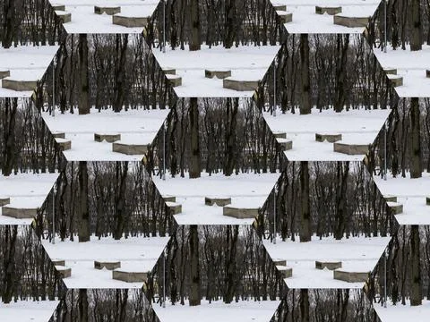 Digital Illustration Snow Mosaic Pattern Illustrazione stock