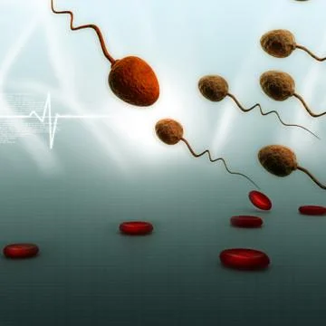 Digital illustration of Sperm cells Stock Illustration