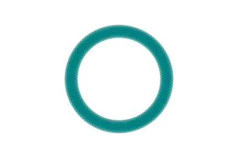 Digital illustration of a teal textured circular ring isolated on white bac.. Stock Illustration