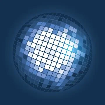 Digital illustration of a three dimensional disco ball or mosaic sphere com.. Stock Illustration