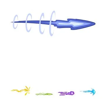 Digital illustration of various blasting shot effects Stock Illustration