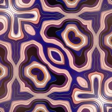Digital illustration of a wavy symmetrical pattern. 3d rendering イラスト素材