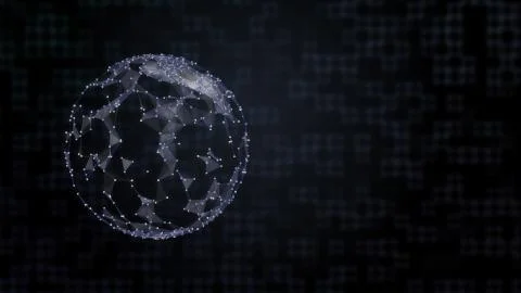 Digital image of 3d rendered globe with surface in plexus connection over 스톡 일러스트